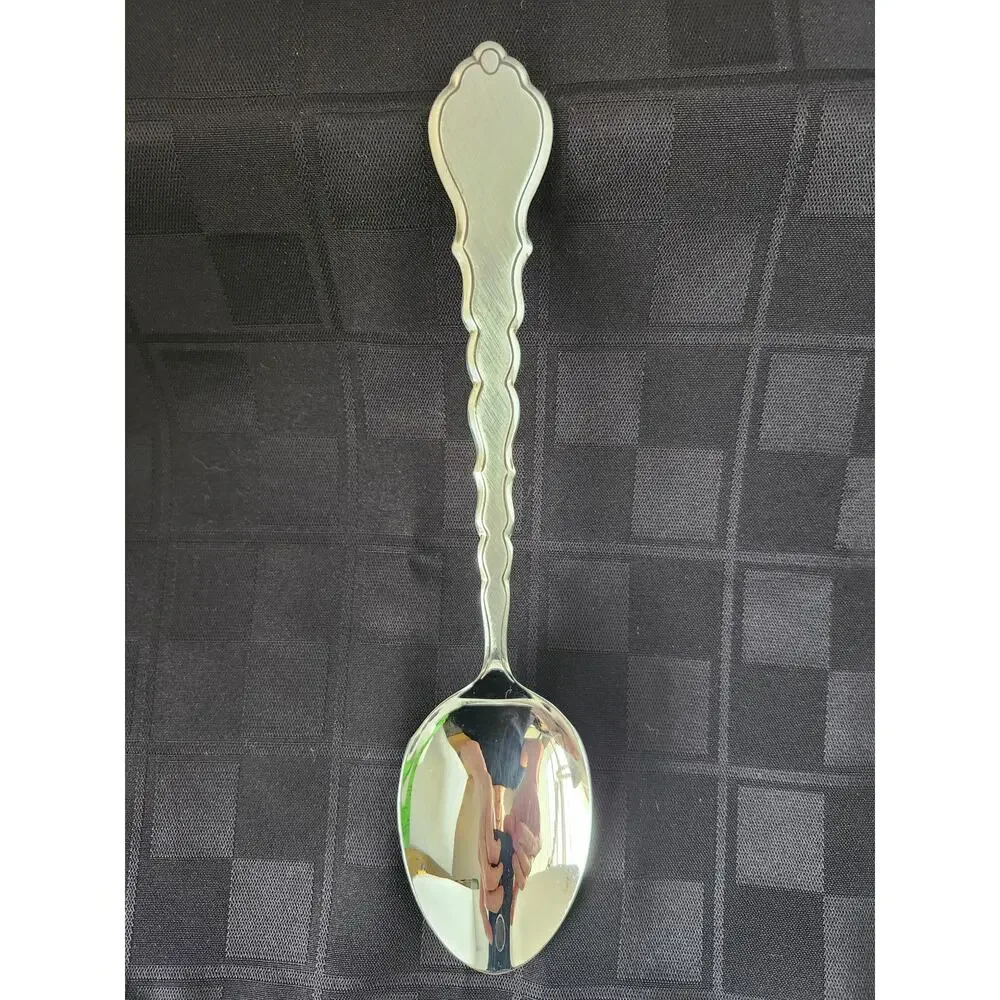 Oneida Community Stainless Cello Solid Serving Spoon Burnished Flatware